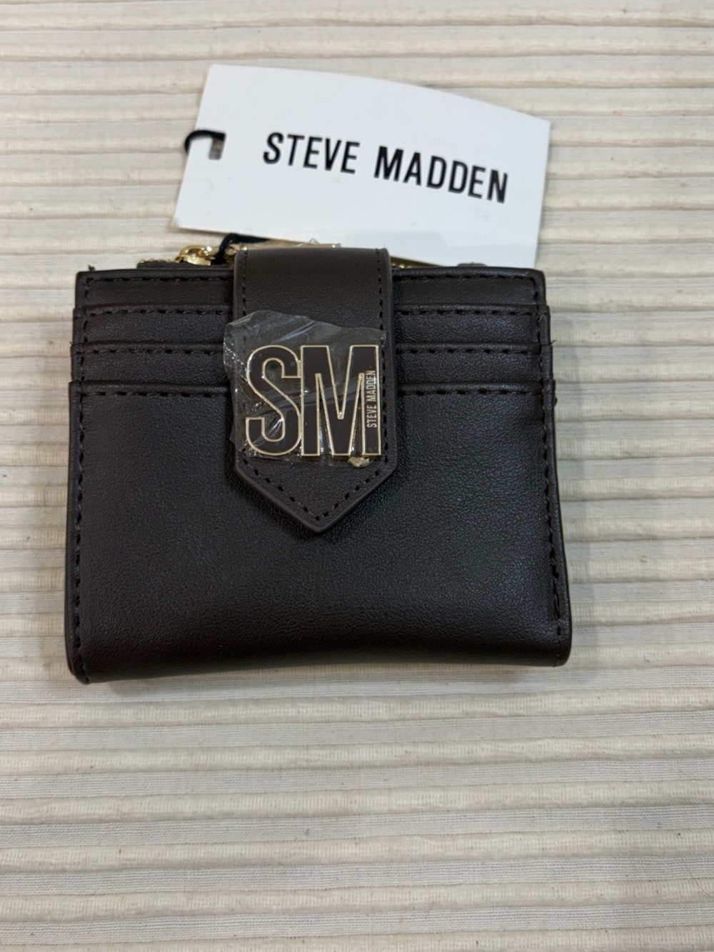Steve Madden Brown Leather Mini Wallet / Card Case